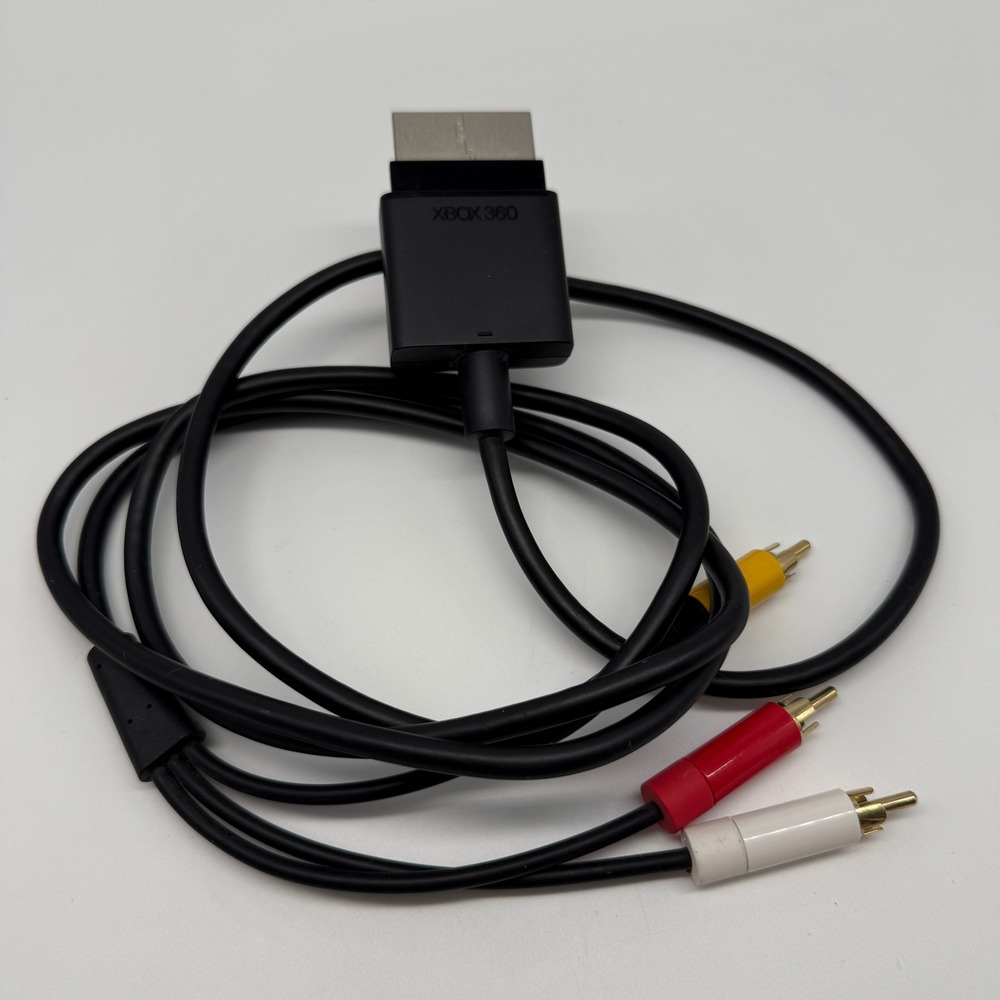 Microsoft Xbox 360 Composite AV Cable OEM Black X821376-002 RCA Audio Video